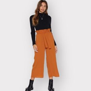 NASTY GAL Orange tie waist pants